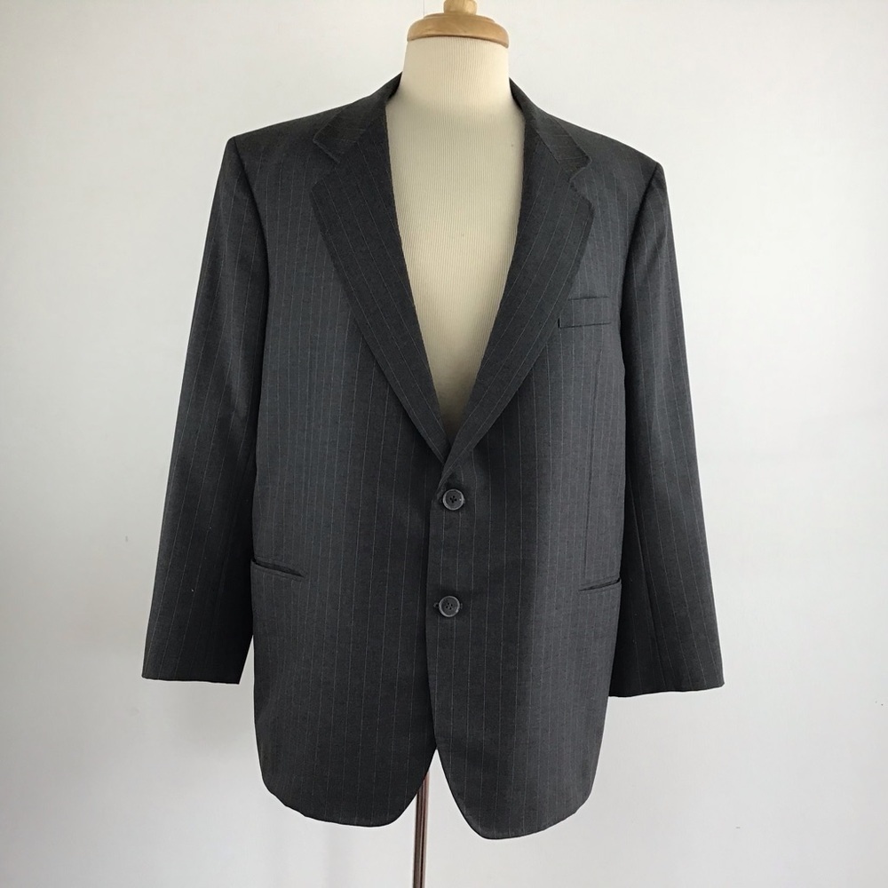 Vintage 1992 bespoke pinstripe two button blazer- suit coat. See measure…
